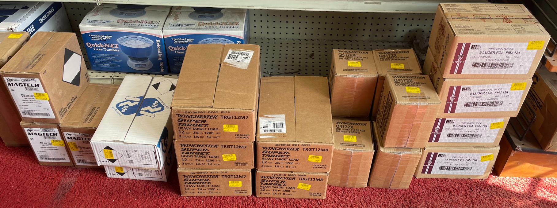 large assorted pistol ammo